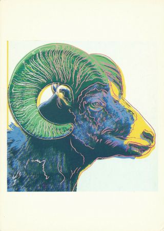 Endangered Species - Bighorn Ram 1983 By Andy Warhol Vintage Art Postcard