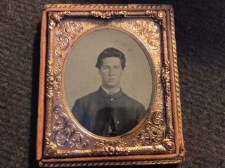 Indentified Daguerreotype Of Young Good Looking Soldier From Lisbon Ohio
