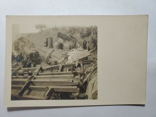 Pre 1908 Rppc Photo Postcard Train Crash Haverhill Hampshire Nr