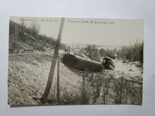 1907 Rppc Photo Postcard Train Railroad Wreck Hardwick Vermont Vt Nr