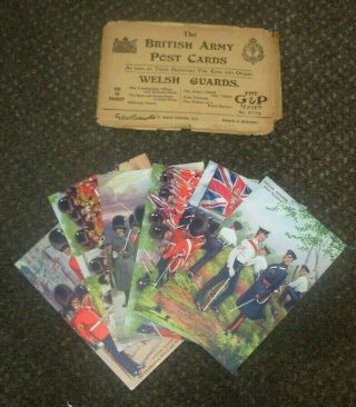 Ww1 Gale & Polden Welsh Guards Set Of 6 Postcards,  Envelope Alphabet Serie A118