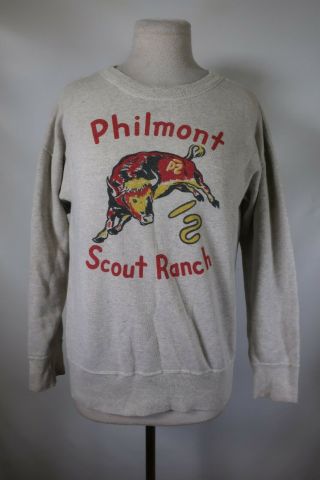 B9205 Vtg 60s Boy Scouts Of America Philmont Scout Ranch Pullover Sweatshirt