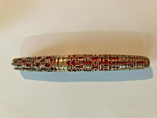 CARAN D ' ACHE CHINESE POEM LIMITED EDITION No1 SOLID SILVER,  RED CHINESE LAQUER 10