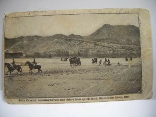 Fifth Cavalry Rio Grand River Quick Sand Horses And Riders Postcard 1906 Nr