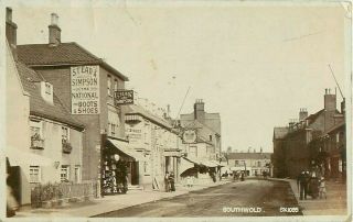 Rp Southwold Street Scene Crown & Stead Simpson Shopfront R Photo Suffolk 1905