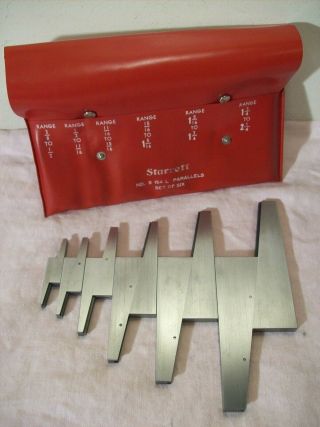 vtg L.  S.  STARRETT NO.  S 154 L PARALLELS SET OF 6 IN ORIG.  POUCH COND. 7
