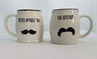 Set Of 2 Mustache Coffee Mugs Sd Graphics Blue Harbor 16 Oz Walrus Handlebar