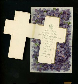 Novelty vintage Open Booklet postcards Easter cross Winsch bible verse Murray 3