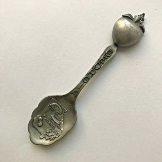 State Of Georgia Pewter Souvenir Collector Spoon W Peach Peanut Stadium Stone Mt