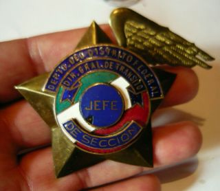 Obsolete D.  F Mexico Dir.  Gral.  De Transito Jefe Police Badge 2.  50 "