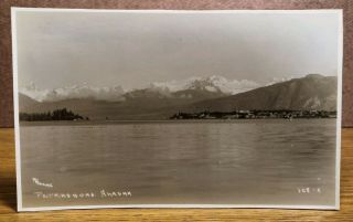Petersburg Alaska Real Photo Postcard Rppc View Mountains Town And Water