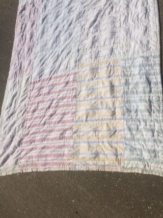 Patchwork Cotton Quilt Homemade Handmade Multicolor Vintage VTG Grandma’s B 5
