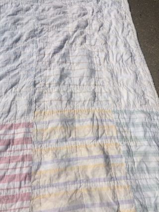 Patchwork Cotton Quilt Homemade Handmade Multicolor Vintage VTG Grandma’s B 7