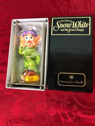 Christopher Radko Snow White & 7 Dwarfs Ornament “dopey” Plastic