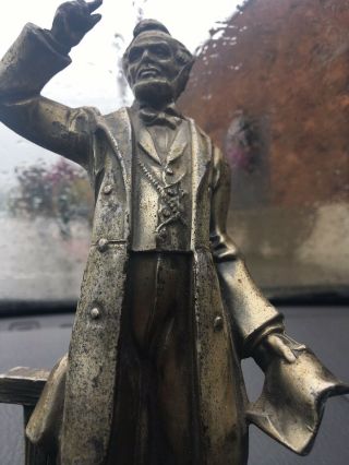 Abe Abraham Lincoln Statue Pot Metal Vintage Antique Standing Gettysburg Address