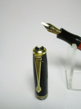 Vintage MONTBLANC 244 pistonfiller fountain pen 14ct flexy M nib cork etc 3