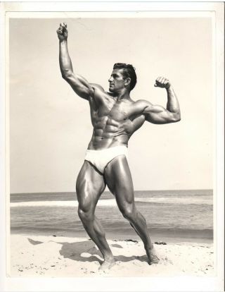 Bodybuilder Armand Tanny Bodybuilding Muscle Photo B&w Stamped Charles