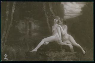 French German Nude Lesbian Woman C1910 - 1920s Photo Postcard Cc