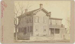 President Abraham Lincoln House Springfield,  Illinois Cdv Carte De Visite V299