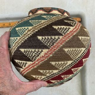 Wounaan Basket.  Large Geometric.  Extremely Well Done.  Appx 10x11 "