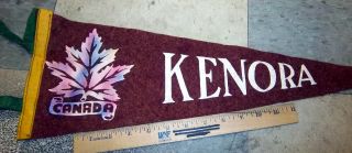 Kenora Ontario Canada,  Vintage Felt Pennant 22 X 7 Inch,  Great Collectible Item