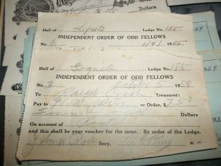 Vintage ODD FELLOWS Lodge IOOF I.  O.  O.  F.  Paperwork & Book 1903 - 1959 ORISKANY VA 4