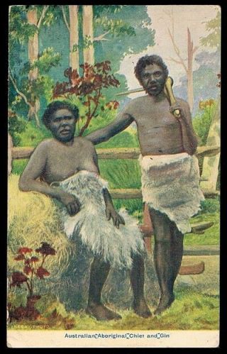 Australia • 1905 • Osboldstone Post Card • Australian Aboriginal Chief And Gin
