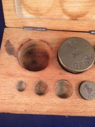 Vintage Calibration Weights In Wood Box Laboratory Scale Weights 3