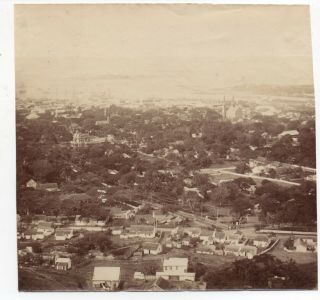 Large 1890s Albumen Photo Showing View Of Honolulu Hawaii