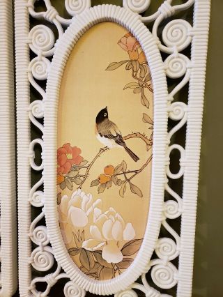 VTG 1977 Syroco Oriental Birds Floral Framed Wall Art Decor Pair 3