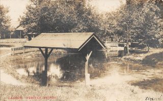 F60/ Cleveland Ohio Rppc Postcard 1910 Puritas Springs Park Lagoon