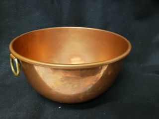 Large Vintage Heavy Copper Mixing Bowl 10 " W X 6 " D