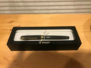 Pilot Namiki Falcon Fountain Pen,  Black W Gold Accents,  Soft Fine Nib (60152)