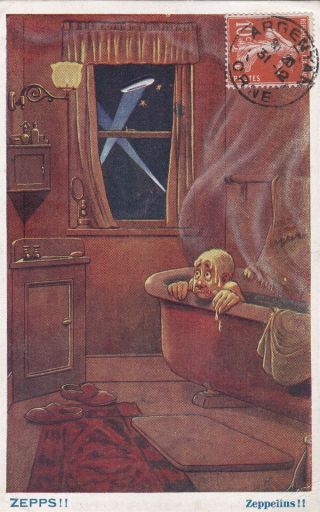 Zeppelin Humour " Zepps " Inter - Art No.  1381,  Posted 1916