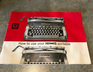 Vintage 1978 Hermes 3000 Seafoam Green Portable Typewriter Switzerland with Case 7
