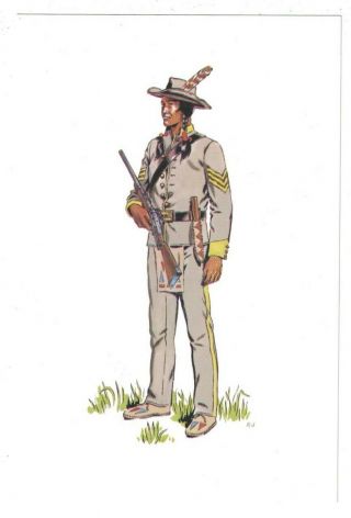 1972 Sergeant 1862 Civil War First Cherokee Mounted Rifles C.  S.  A.  Postcard