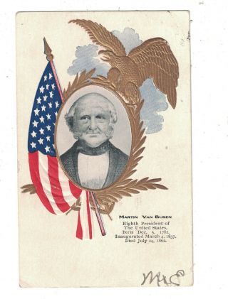 Postcard Embossed Martin Van Buren Eighth President Of The United States 1837
