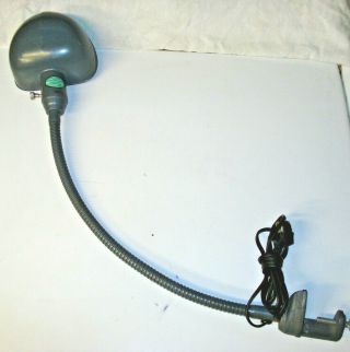 Art Deco Gooseneck Clamp On Desk Lamp Work Table Industrial Blue Portable 4155