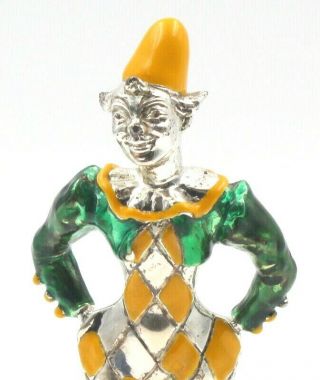 TIFFANY & CO.  STERLING SILVER AND ENAMEL CLOWN CIRCUS FIGURINE NO RES 5816 - 9 2