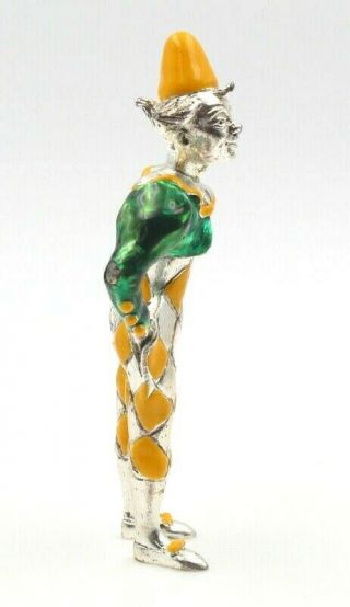 TIFFANY & CO.  STERLING SILVER AND ENAMEL CLOWN CIRCUS FIGURINE NO RES 5816 - 9 5