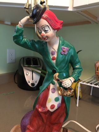 Vintage / Rare Atlantic Mold Clown Table Lamp.  Possibly One Of A Kind.