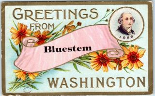 Vintage Washington Postcard " Greetings From Bluestem " Julius Bien 1911 Cancel