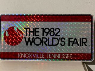 The 1982 Worlds Fair License Plate Knoxville Tennessee