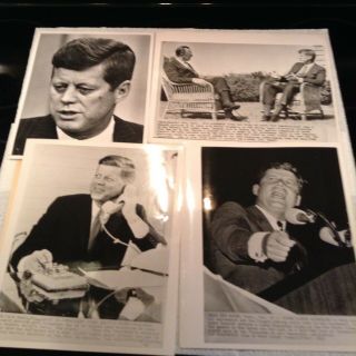 4 Associated Press Photographs,  1962 - 1963 President John F Kennedy,  Authentic
