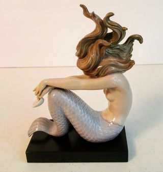 LLADRO 1413 ILLUSION WITH BASE MERMAID FLOWERS SHIPS 3