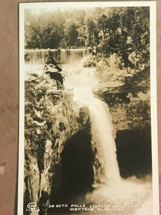Mentone Ala Alabama Vintage Postcard Desoto Falls Real Photo By Cline,  1930 