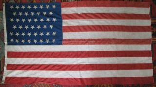 Antique Vintage United States Us Flag America 46 Stars Upside Down 1908 - 1912