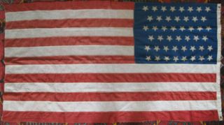 Antique Vintage United States US Flag America 46 Stars Upside Down 1908 - 1912 3
