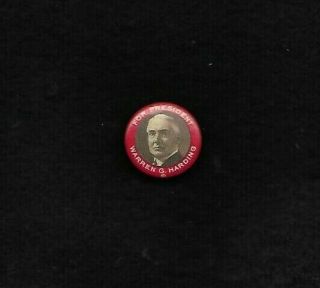 Warren G.  Harding Red Border Button From 1920 Campaign W/ Whitehd.  Hoag