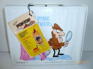 1980 Vintage THE PINK PANTHER Vinyl LUNCH BOX and THERMOS - - Near 2